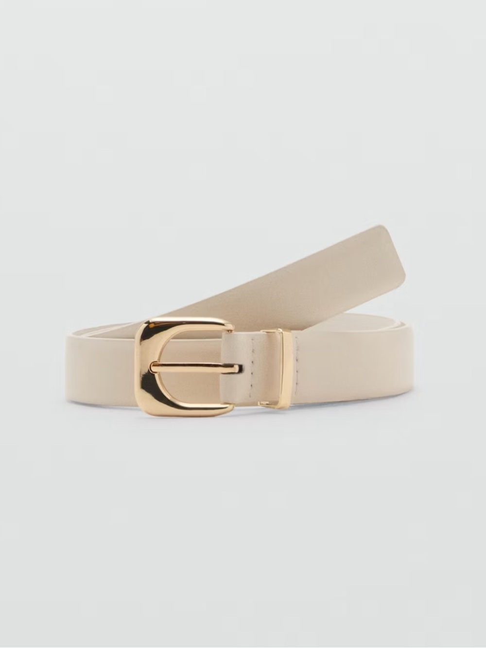 Ivory Faux Leather Belt